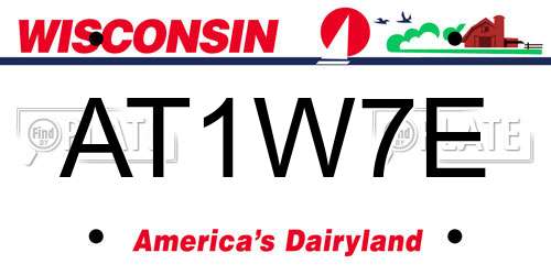 AT1W7E Wisconsin License Plate