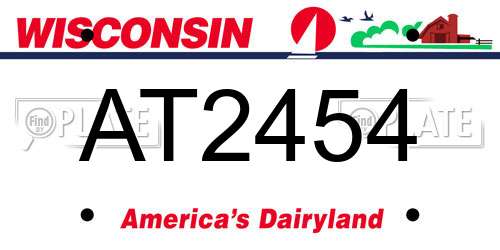AT2454 Wisconsin License Plate