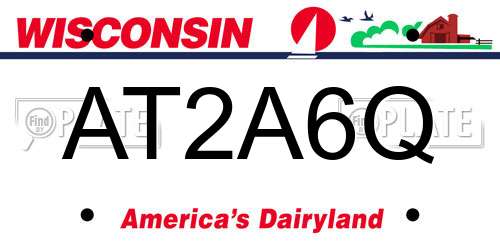 AT2A6Q Wisconsin License Plate