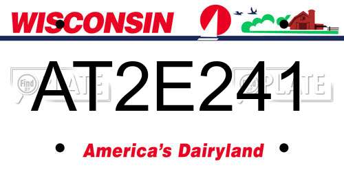 AT2E241 Wisconsin License Plate