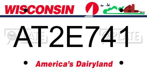 AT2E741 Wisconsin License Plate