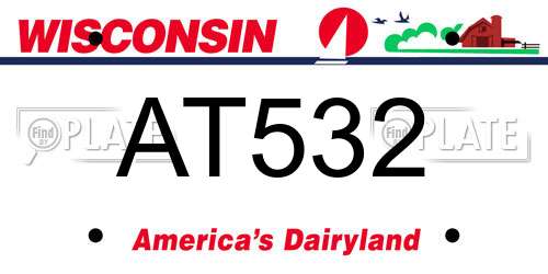 AT532 Wisconsin License Plate