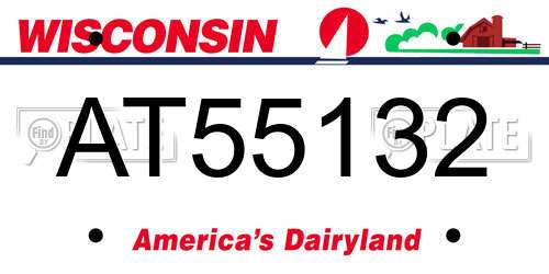 AT55132 Wisconsin License Plate