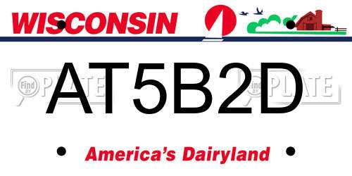 AT5B2D Wisconsin License Plate