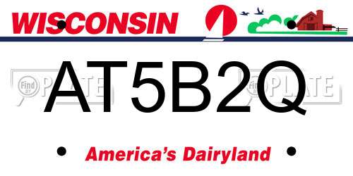 AT5B2Q Wisconsin License Plate