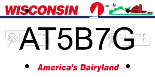 AT5B7G Wisconsin License Plate