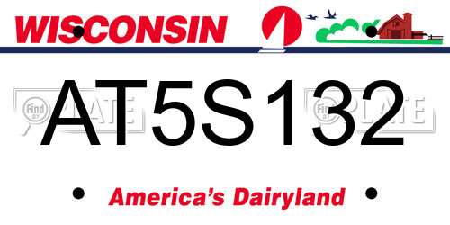 AT5S132 Wisconsin License Plate