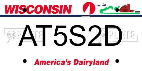 AT5S2D Wisconsin License Plate
