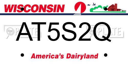 AT5S2Q Wisconsin License Plate
