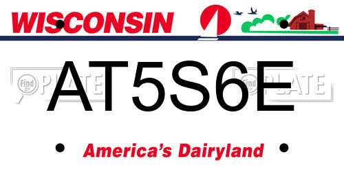 AT5S6E Wisconsin License Plate