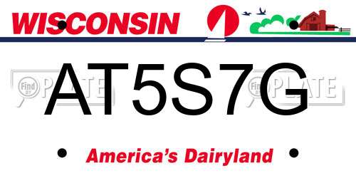 AT5S7G Wisconsin License Plate