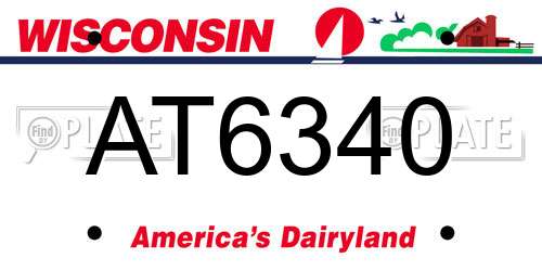 AT6340 Wisconsin License Plate