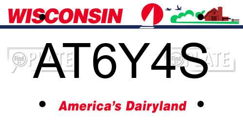 AT6Y4S Wisconsin License Plate
