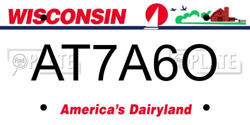 AT7A6O Wisconsin License Plate