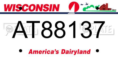 AT88137 Wisconsin License Plate