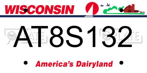 AT8S132 Wisconsin License Plate