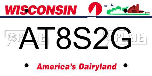 AT8S2G Wisconsin License Plate