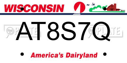 AT8S7Q Wisconsin License Plate