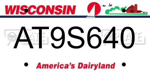 AT9S640 Wisconsin License Plate