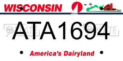 ATA1694 Wisconsin License Plate