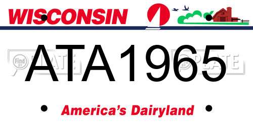 ATA1965 Wisconsin License Plate
