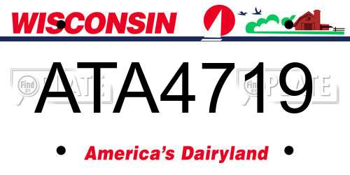 ATA4719 Wisconsin License Plate