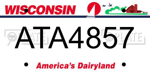 ATA4857 Wisconsin License Plate