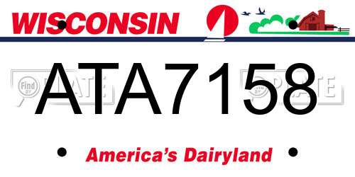 ATA7158 Wisconsin License Plate