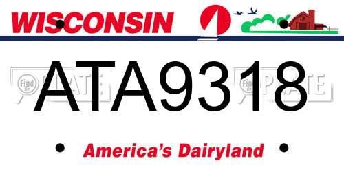 ATA9318 Wisconsin License Plate