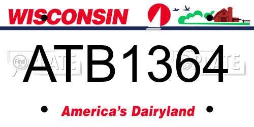 ATB1364 Wisconsin License Plate