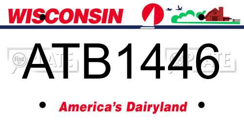 ATB1446 Wisconsin License Plate