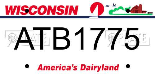 ATB1775 Wisconsin License Plate