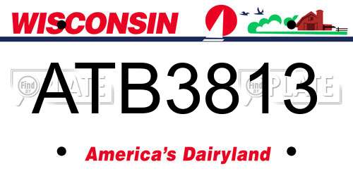 ATB3813 Wisconsin License Plate