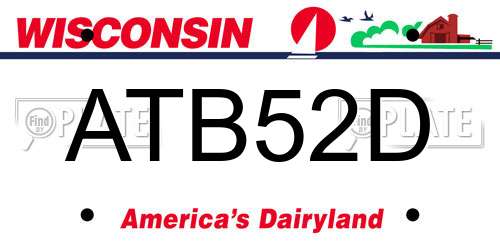 ATB52D Wisconsin License Plate