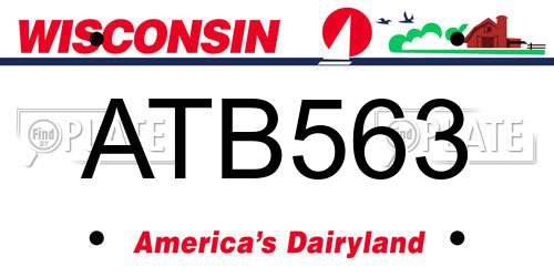 ATB563 Wisconsin License Plate