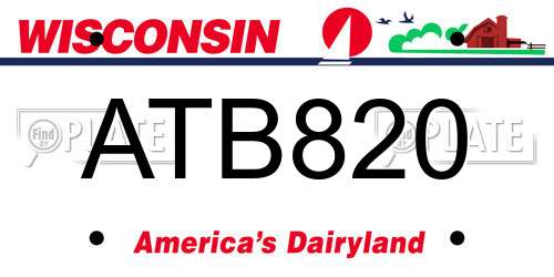 ATB820 Wisconsin License Plate