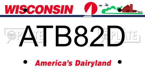 ATB82D Wisconsin License Plate