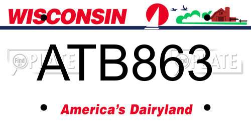 ATB863 Wisconsin License Plate
