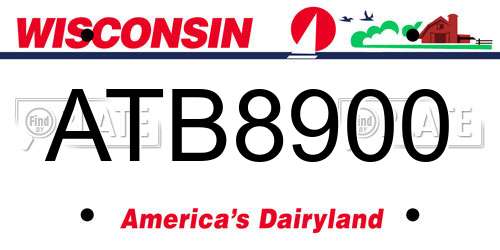 ATB8900 Wisconsin License Plate