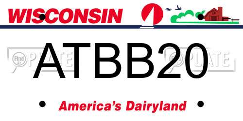 ATBB20 Wisconsin License Plate