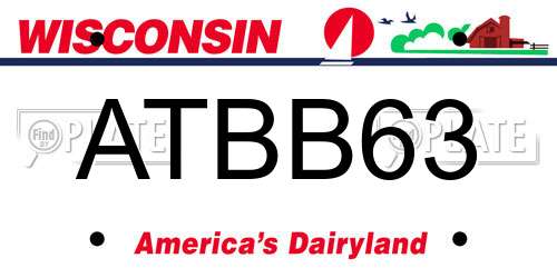 ATBB63 Wisconsin License Plate