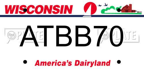 ATBB70 Wisconsin License Plate