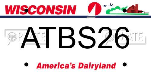 ATBS26 Wisconsin License Plate