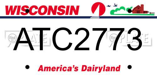 ATC2773 Wisconsin License Plate