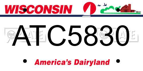 ATC5830 Wisconsin License Plate