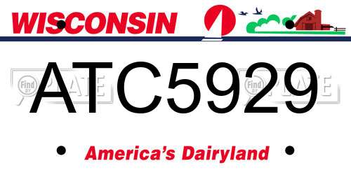 ATC5929 Wisconsin License Plate