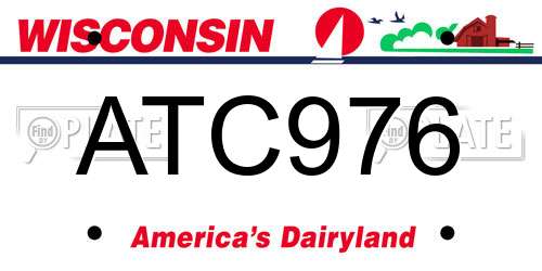 ATC976 Wisconsin License Plate