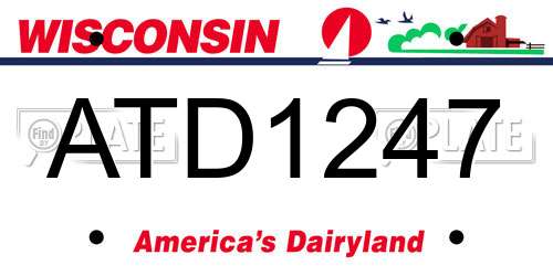 ATD1247 Wisconsin License Plate