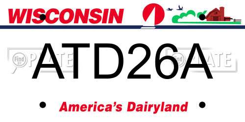 ATD26A Wisconsin License Plate