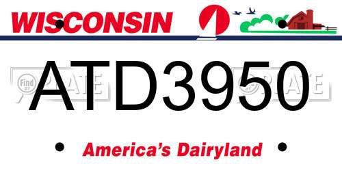 ATD3950 Wisconsin License Plate